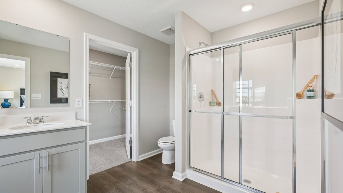 primary bathroom with stand up shower