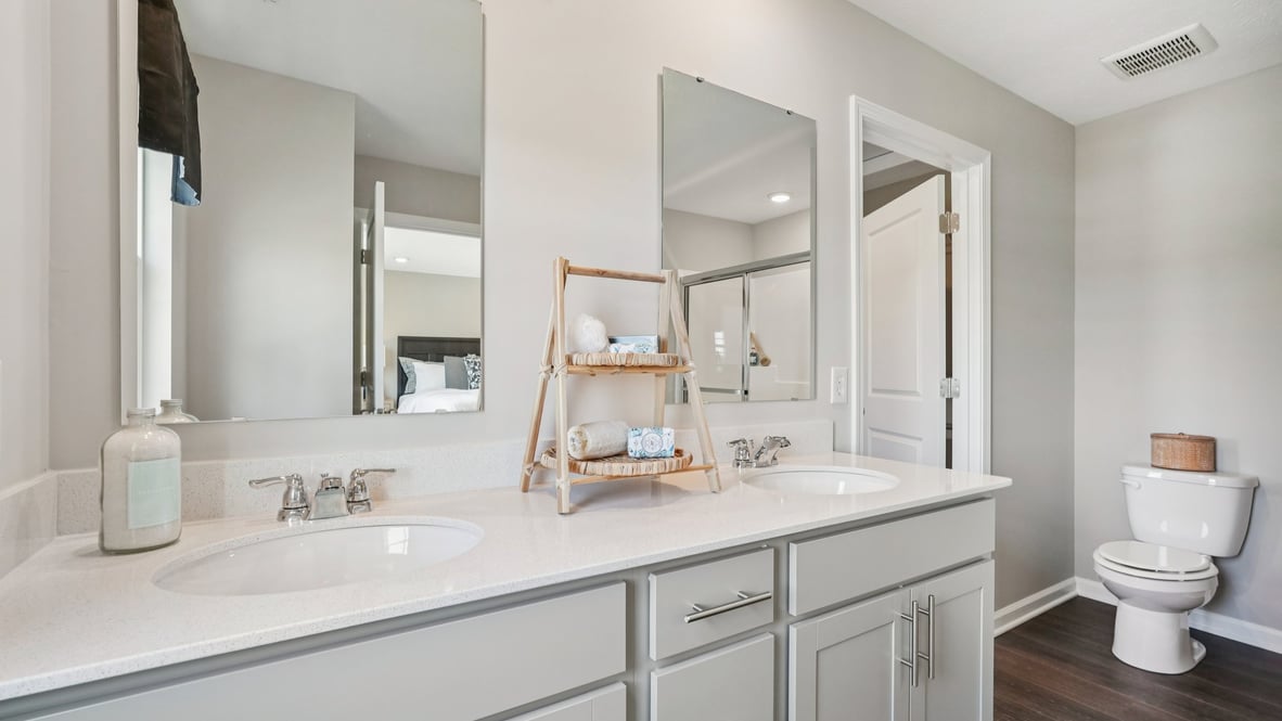 primary vanity with dual sinks