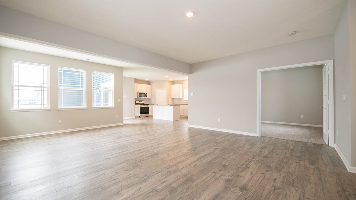 great room with light flooring