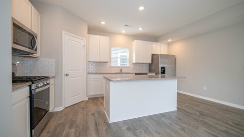 ktichen with white cabinets