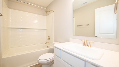 hall bathroom with tub shower