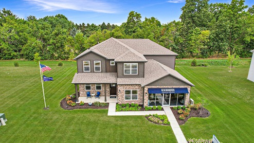 aerial view of Fairwood model home