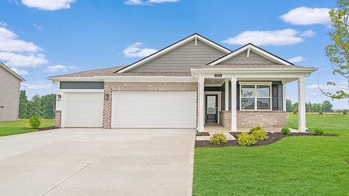 ranch with 3 car garage and front porch