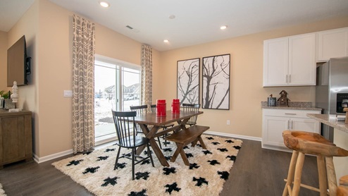 The dining nook is a great casual dining area