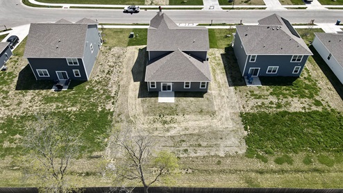 Aerial view of backyard