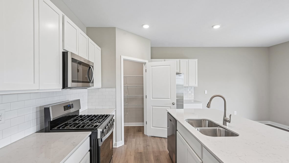 kitchen with corner pantry