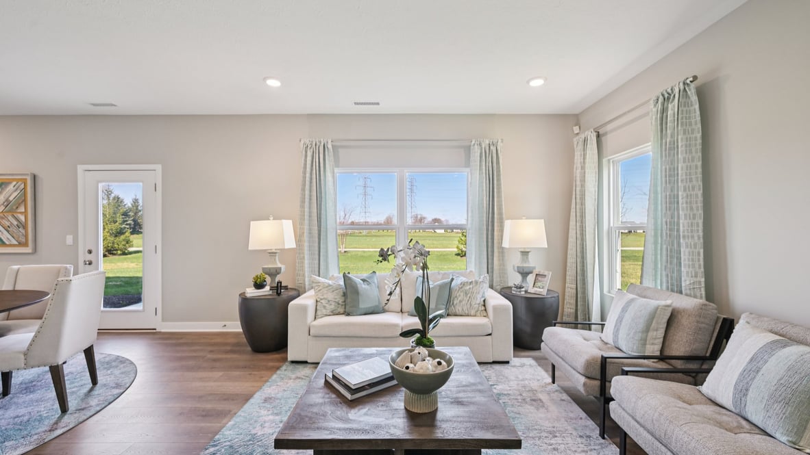 great room with natural light