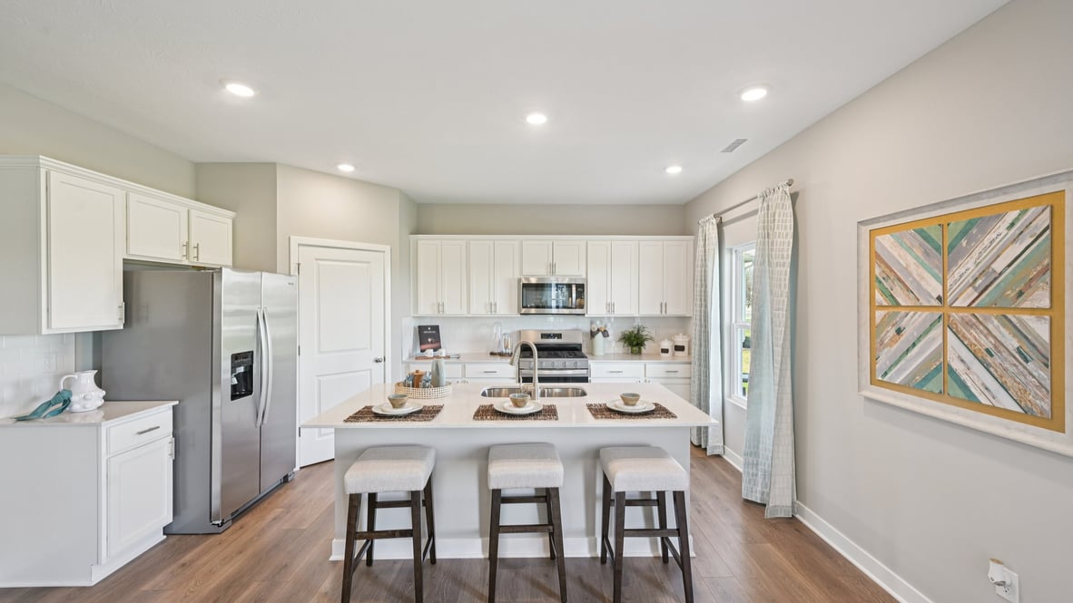 kitchen with large cente risland
