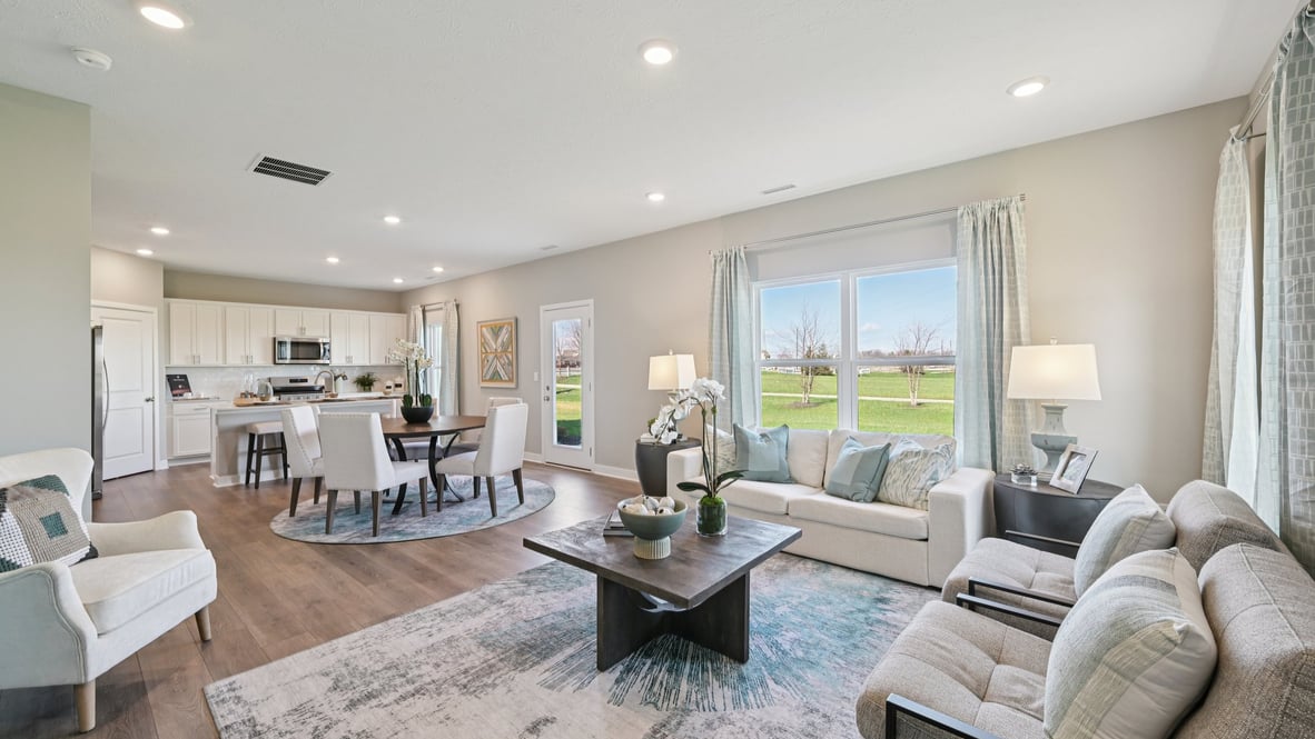 great room with natural light