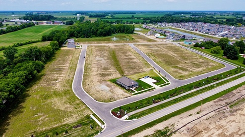 aerial view of new community section