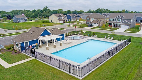 community pool aerial view