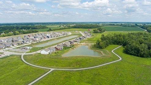 Aerial view of the Mt vernon north new home community
