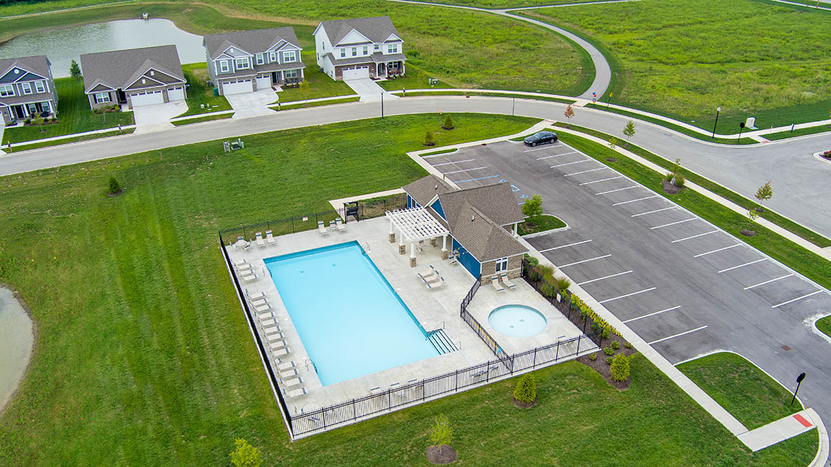 aerial view of the community pool