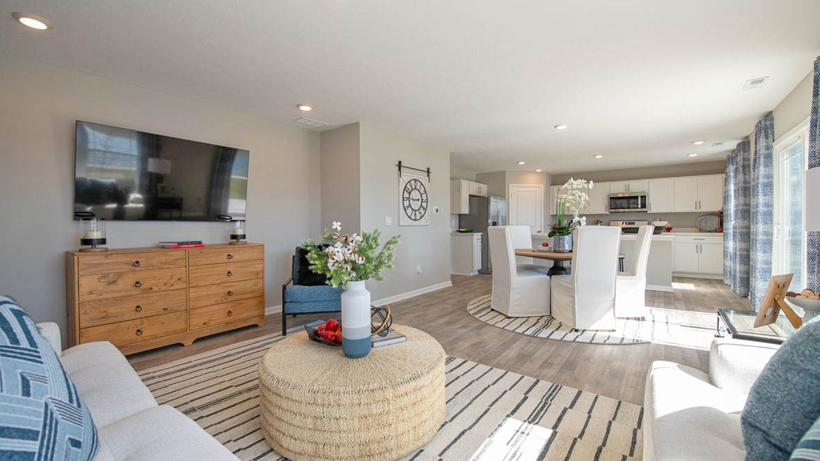 The great room offers plenty of room for entertaining