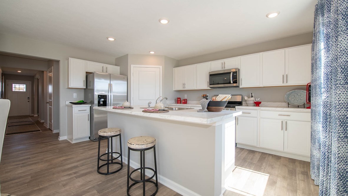 Ample seating space available at the island