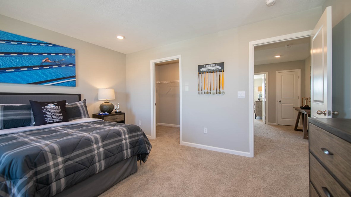 The second bedroom is situated near the rear of the home