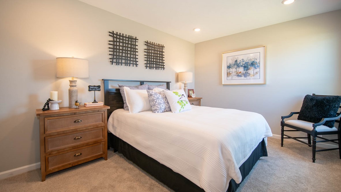 The fourth bedroom is near the front of the home