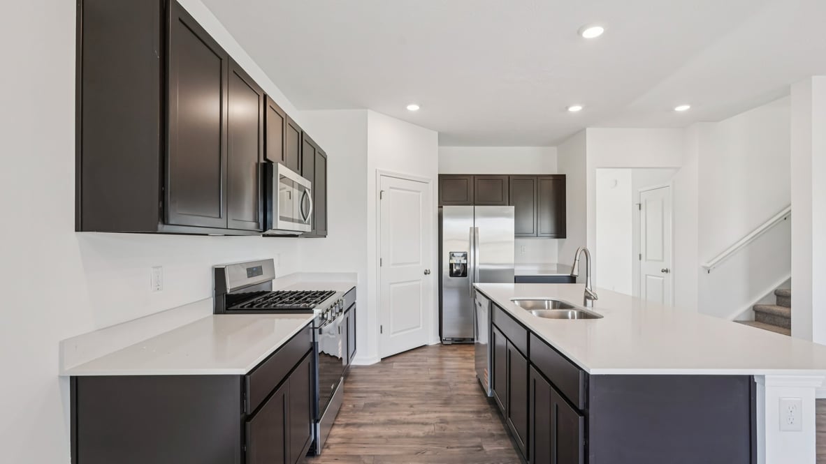 kitchen with large center island