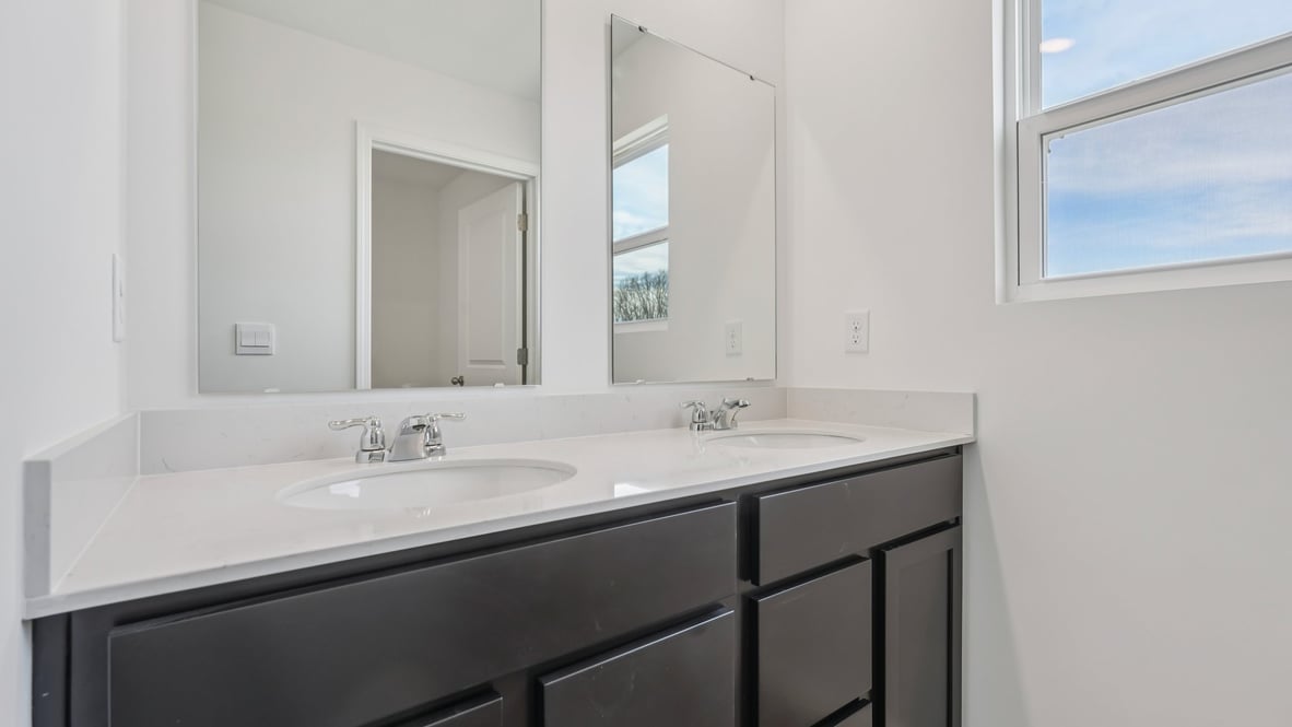 bathroom with dual vanity