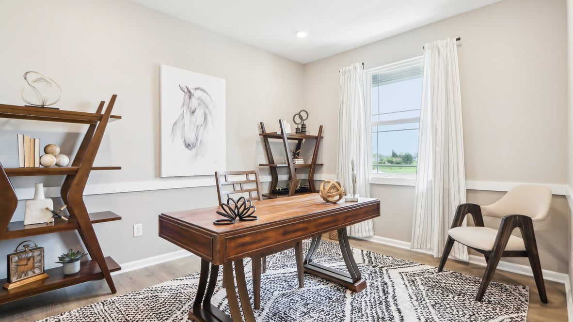 View from the living room into the dining and kitchen areas showcasing fresh open-concept flow Mt. Vernon North