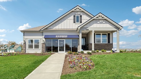 single story model home with full basement, front exterior