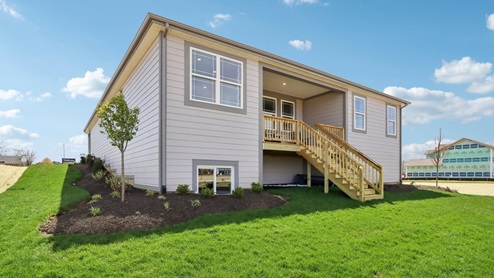 deck on back of basement model home