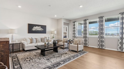 great room with large windows