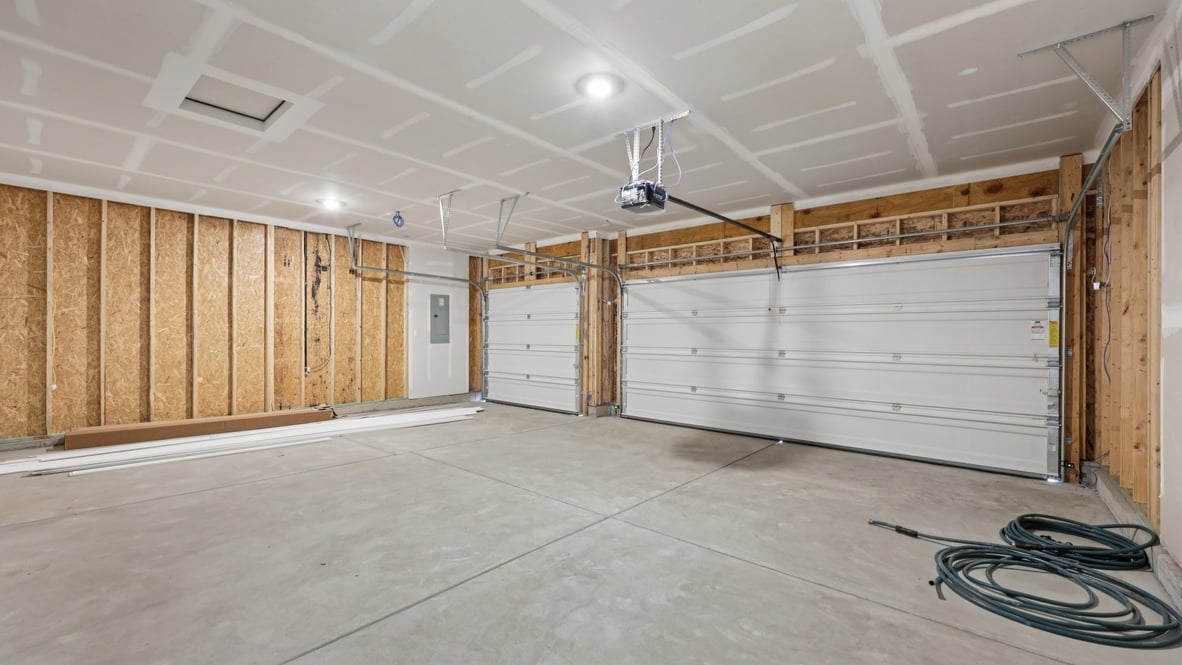 Inside view of 3 car garage Meadows at Belleview