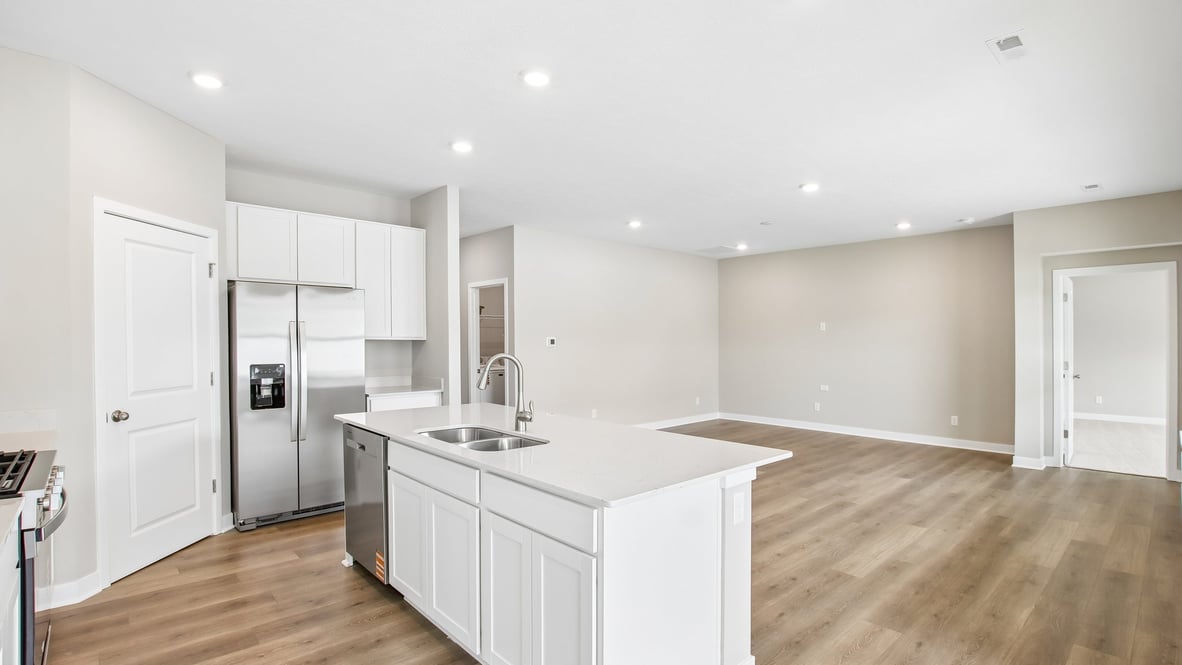 open concept kitchen and living space