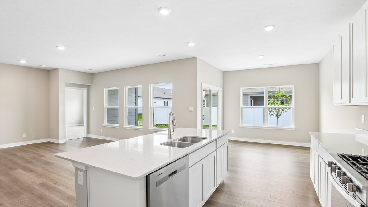 open concept kitchen and living space