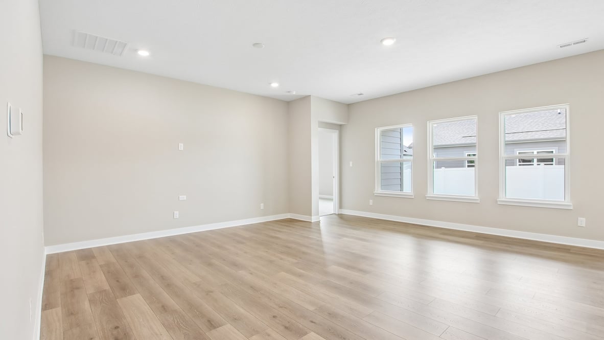 open concept kitchen and living space