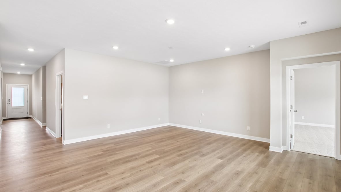open concept kitchen and living space
