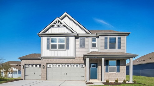 The holcombe a Two-story home with three car garage