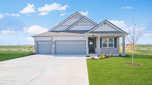 ranch home with 3 car garage and welcoming front porch