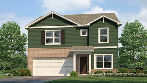 two-story, open concept home provides 4 large bedrooms and 2.5 bathrooms study den playroom large pantry kitchen island seating walk-in closets upper level laundry room home office work from home