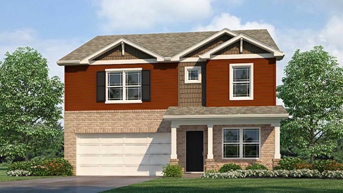 two-story, open concept home provides 4 large bedrooms and 2.5 bathrooms study den playroom large pantry kitchen island seating walk-in closets upper level laundry room home office work from home