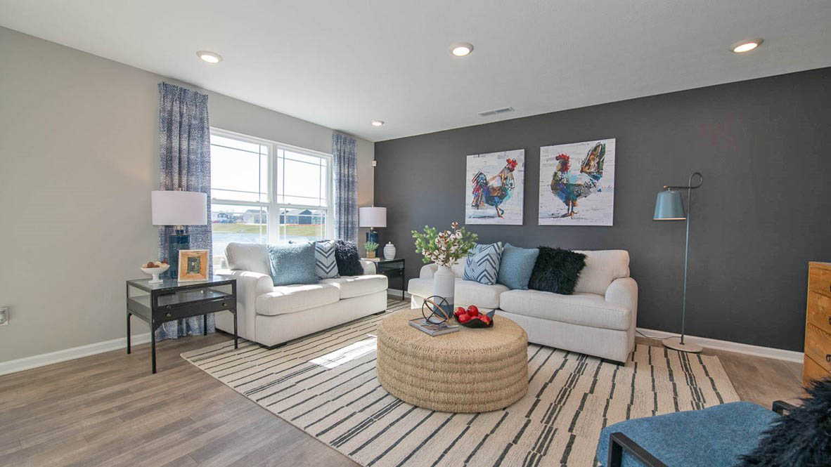 great room with large windows