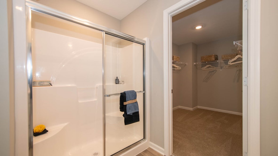 primary bathroom with walk-in shower
