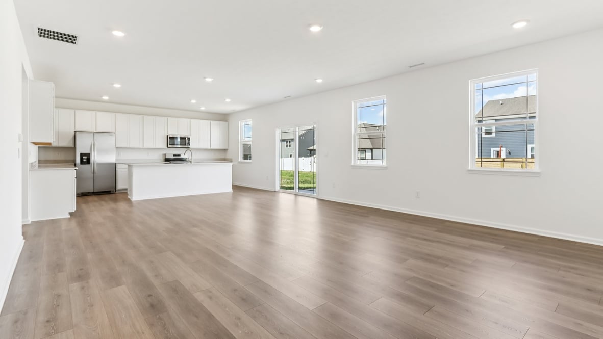 great room with large windows