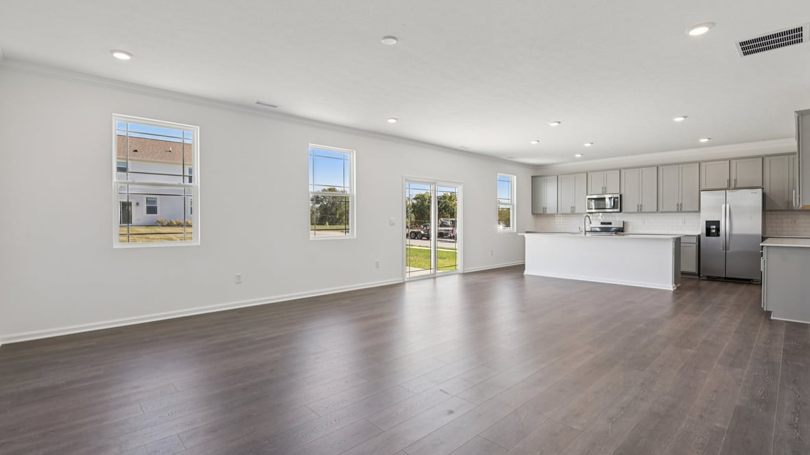 great room with large windows