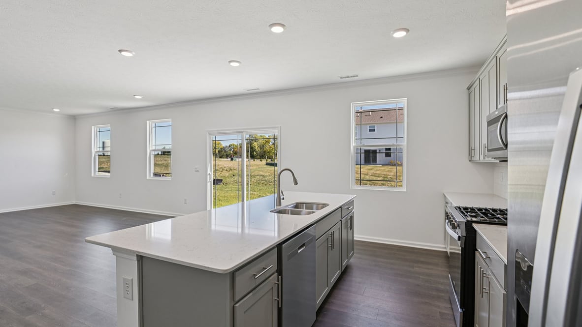 kitchen with large center island