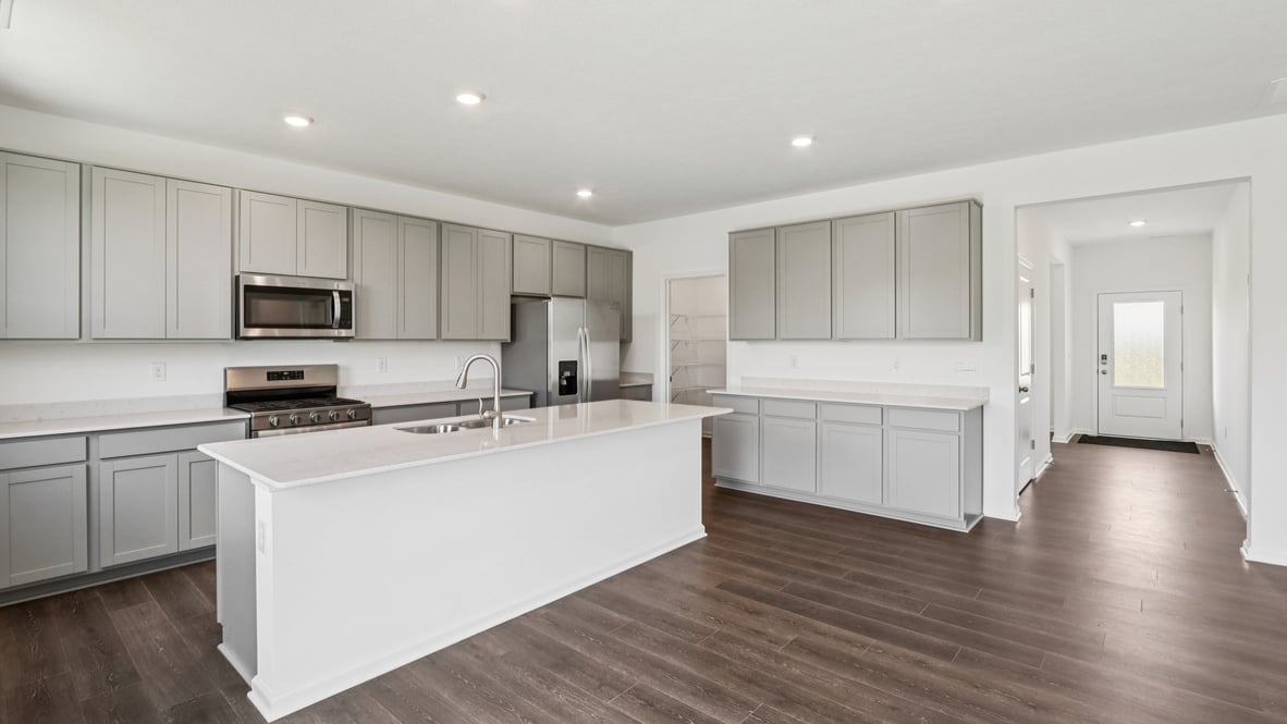kitchen with large center island