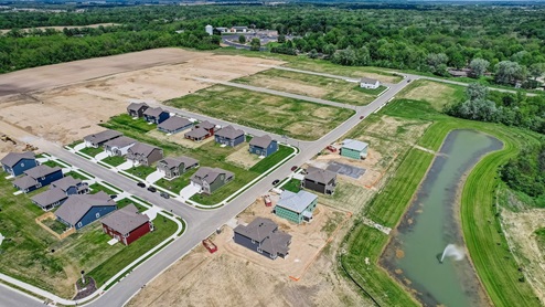 aerial view of estates at miles farm in danville, indiana
