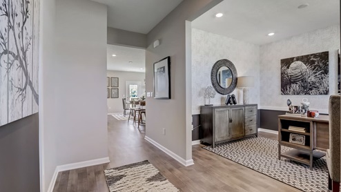 entryway and main level den
