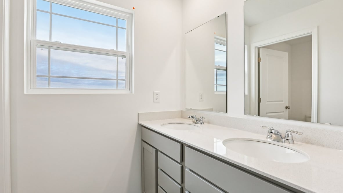 bathroom with dual vanity