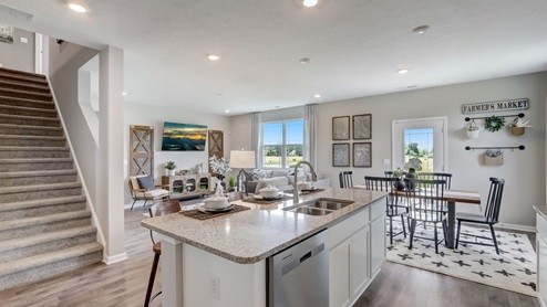 island with quartz countertops