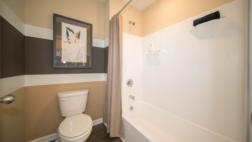 bathroom with shower and tub combo