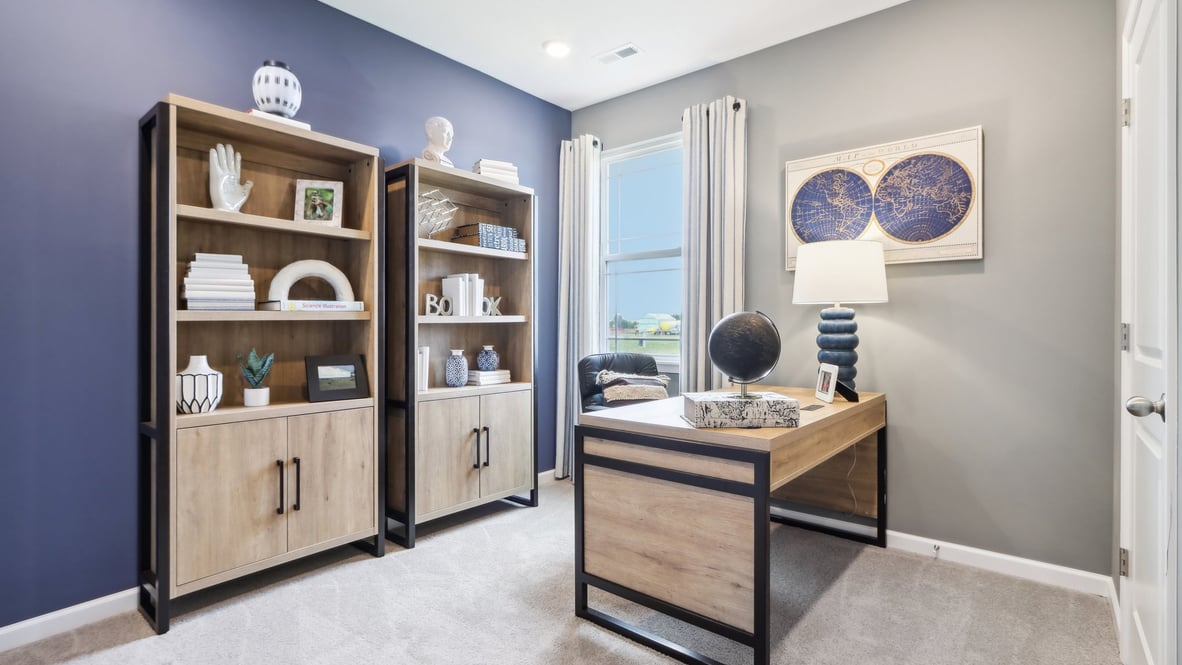 Second bedroom showcases space via single door closet, window, convenient home access to multi-use rooms