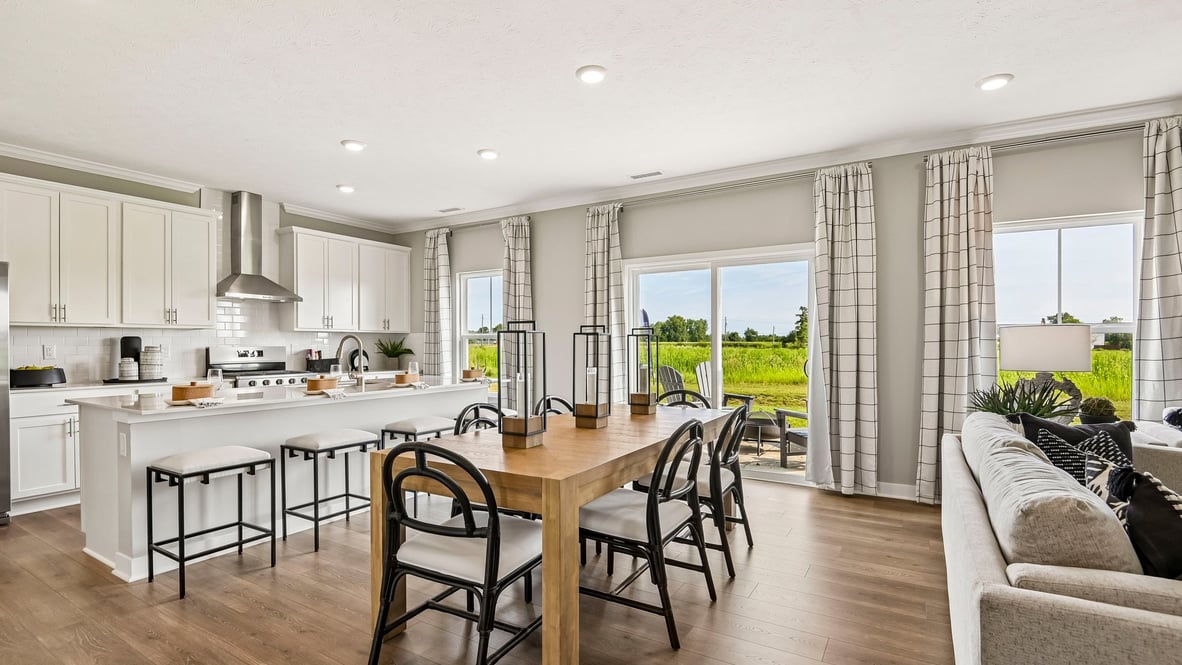 dining room with patio doors