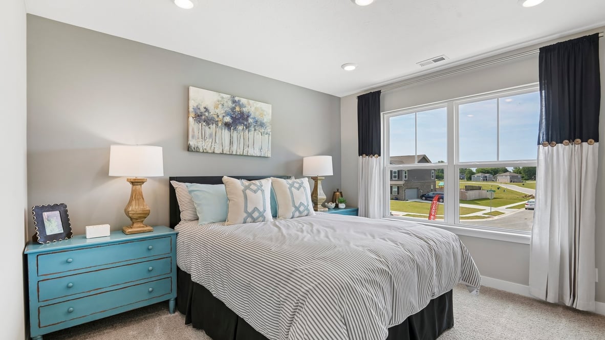 bedroom with two windows